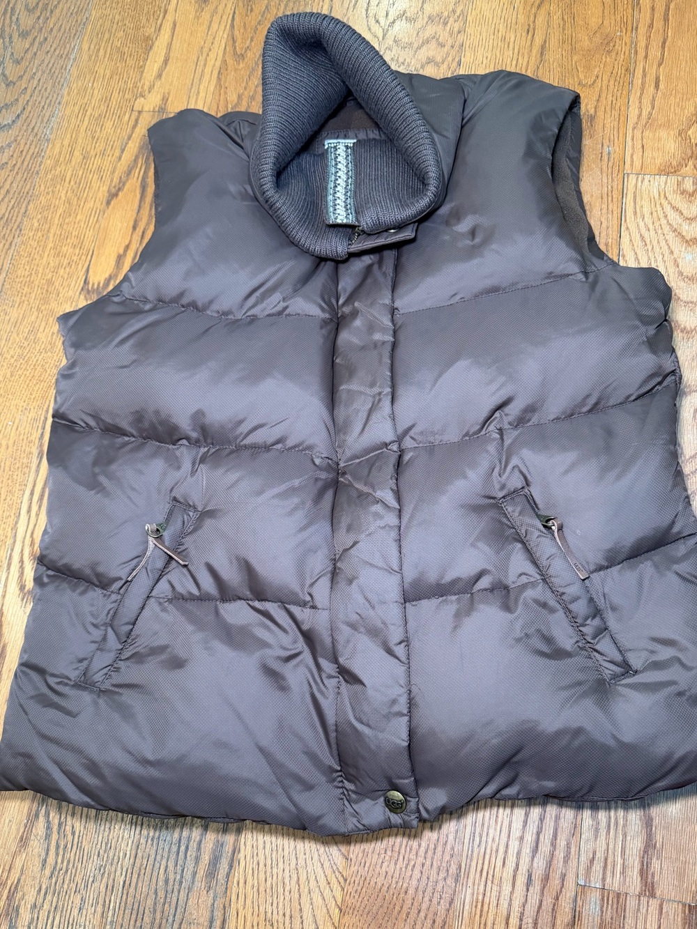 UGG Brown Quilted Puffer Vest